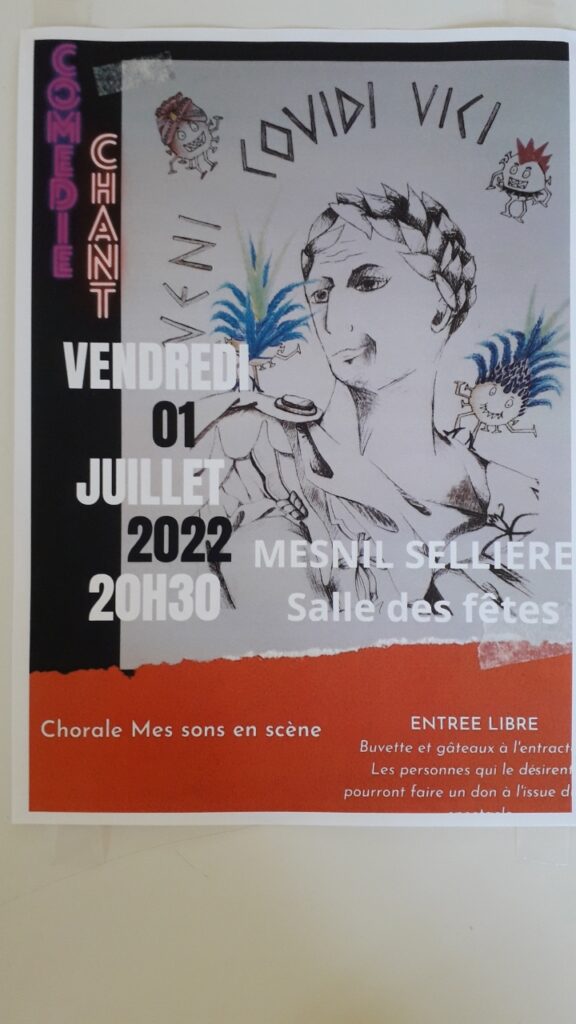 Vendredi 1er juillet, 20 h30 :  Concert à la salle des fêtes de Mesnil-Sellières