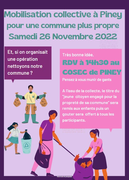 Opération nettoyons notre commune : samedi 26 novembre 2022