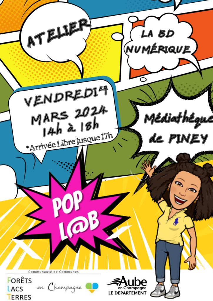 POP LAB : atelier BD numérique à la médiathèque, vendredi 1er mars à partir de 14h