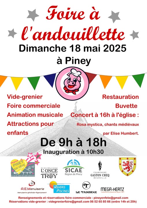 Dimanche 18 mai de 9h à 18h : Foire à l'andouillette de Piney
