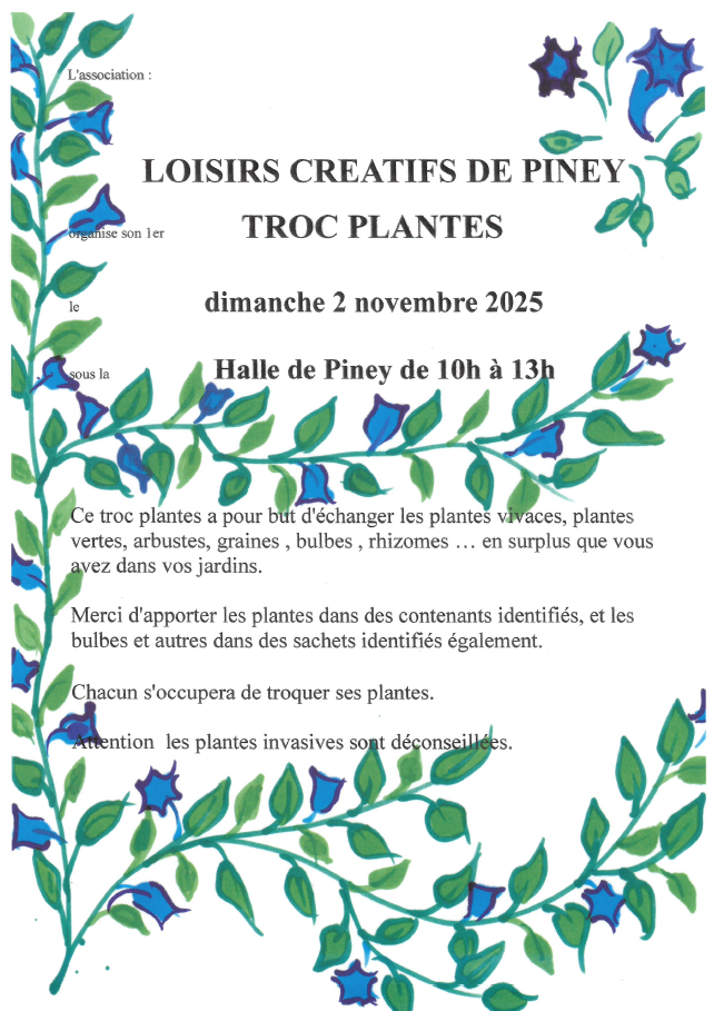 Dimanche 2 novembre : Troc plantes