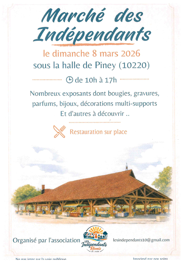 Dimanche 8 mars : Marché des Indépendants