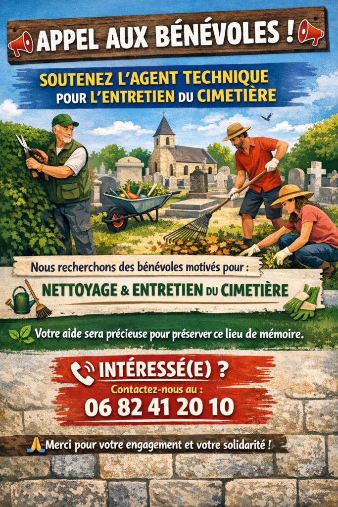 Appel à bénévoles pour l'entretien du cimetière